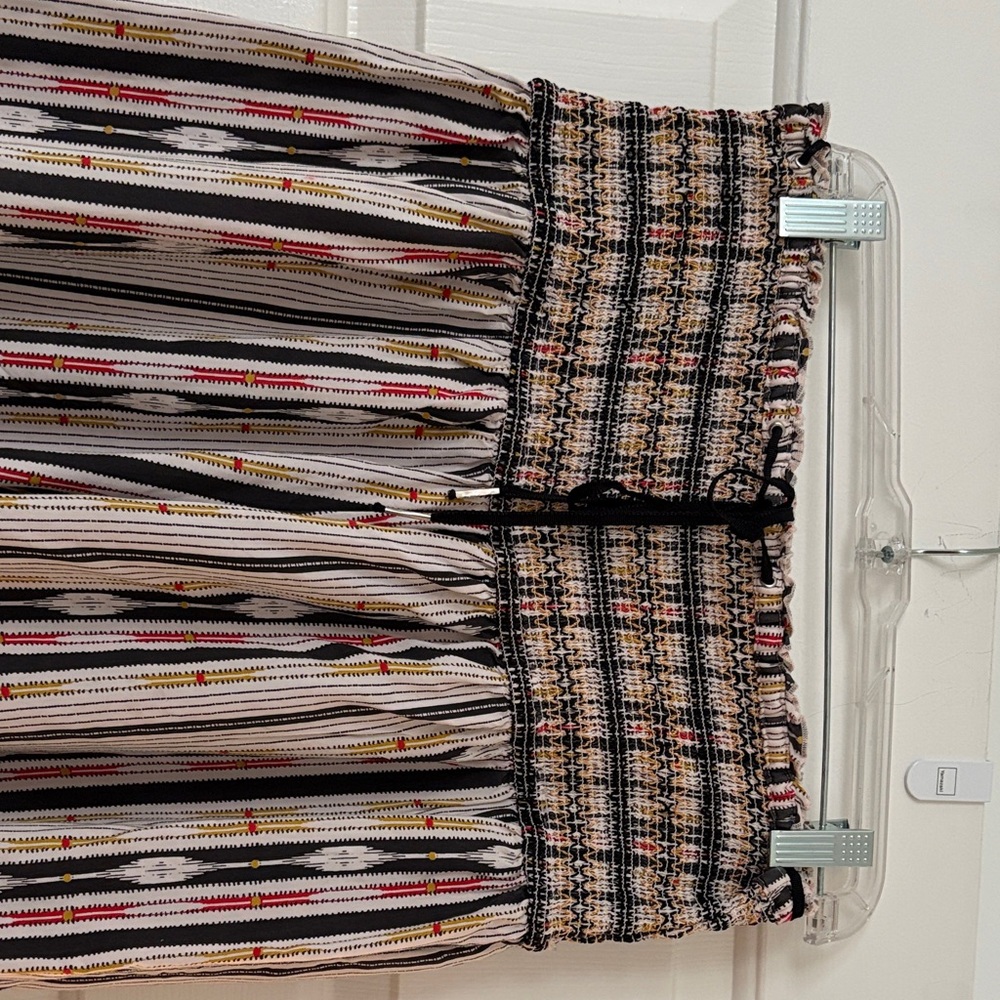 Anthropologie Striped Boho Maxi Skirt in Black, Tan & Cream - Picture 2 of 5